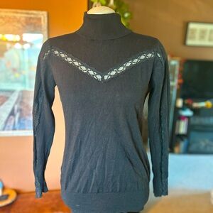 Black/lace turtleneck Le Chateau sweater